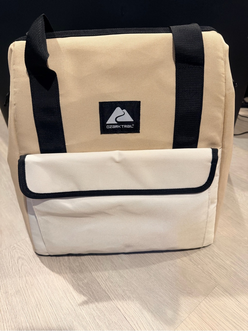 Ozark Trail Beige and Cream Canvas Cooler Tote Bag with Black Trim